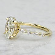 2.50 CT Oval Cut Lab Grown Diamond Pave Setting Engagement Ring Mapple Gems